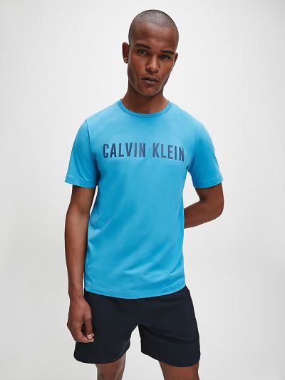 Calvin Klein Ruhák HU307952 | Calvin Klein Logo Gym Férfi Póló Kék / Kék